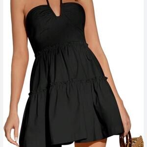 Black strapless mini dress minidress